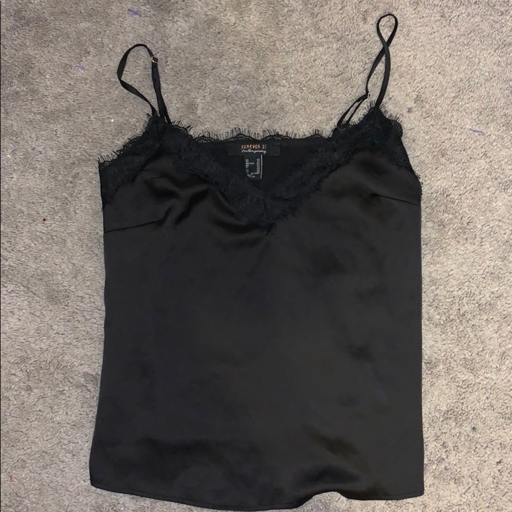 Black lacy tank top